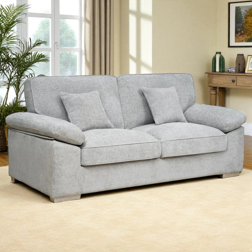 York Silver 3 Seater Sofa