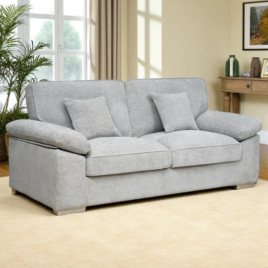 York Silver 3 Seater Sofa