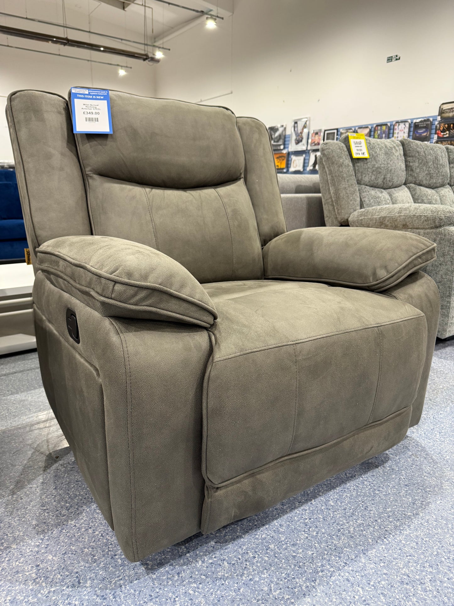 Milan Manual Reclining Armchair STEEL