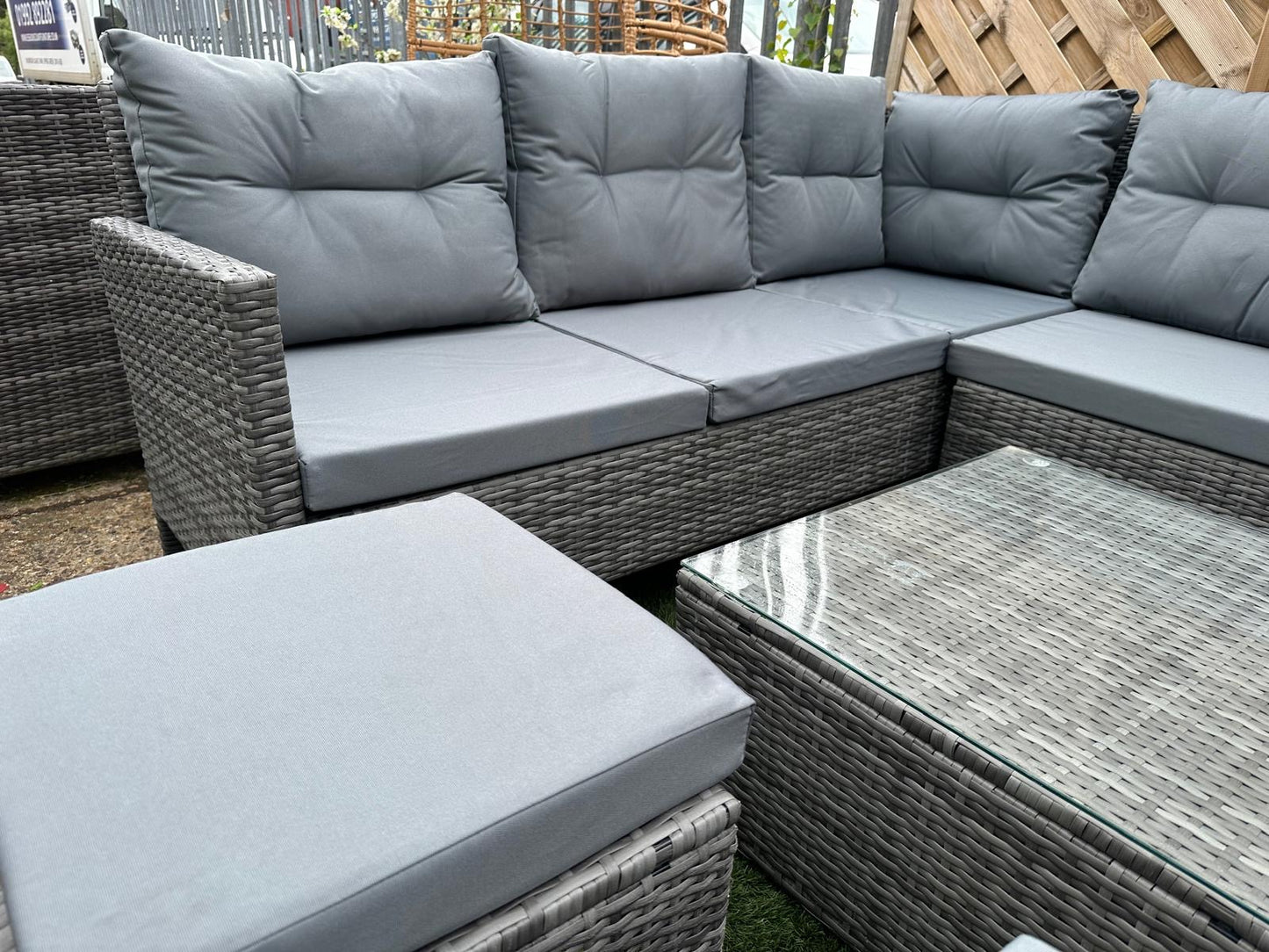 EDF050 - Mixed Grey Rattan Corner Lounge Set