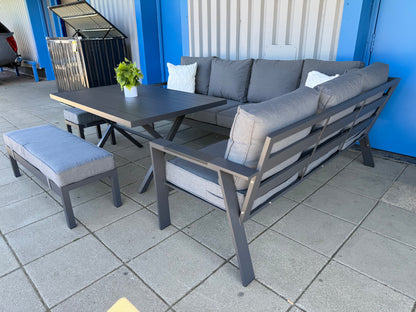 Vegas Grey Aluminium Large Corner Dining Set
