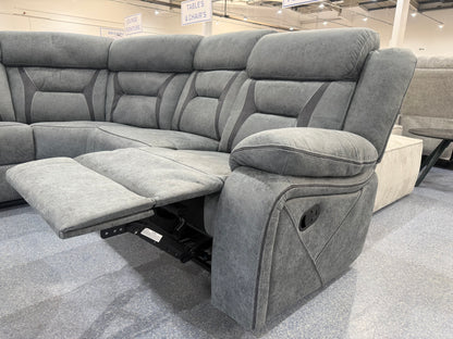 Venice Marble Grey Fabric Corner Reclining Sofa