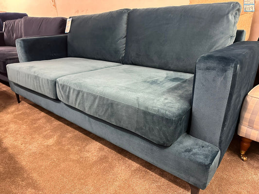 Light Teal Plush 3 Seater Sofa