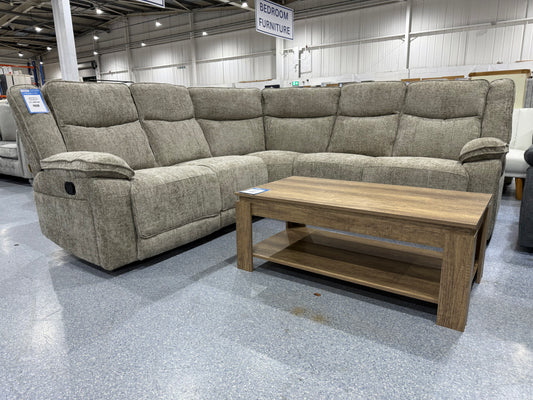 Milan Manual Reclining Corner Sofa BISCUIT