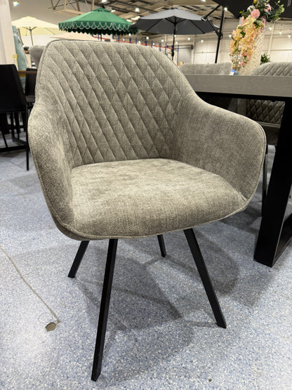 PAIR Ezra Grey Diamond Back Dining Chairs
