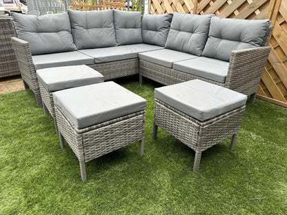 EDF050 - Mixed Grey Rattan Corner Sofa Set