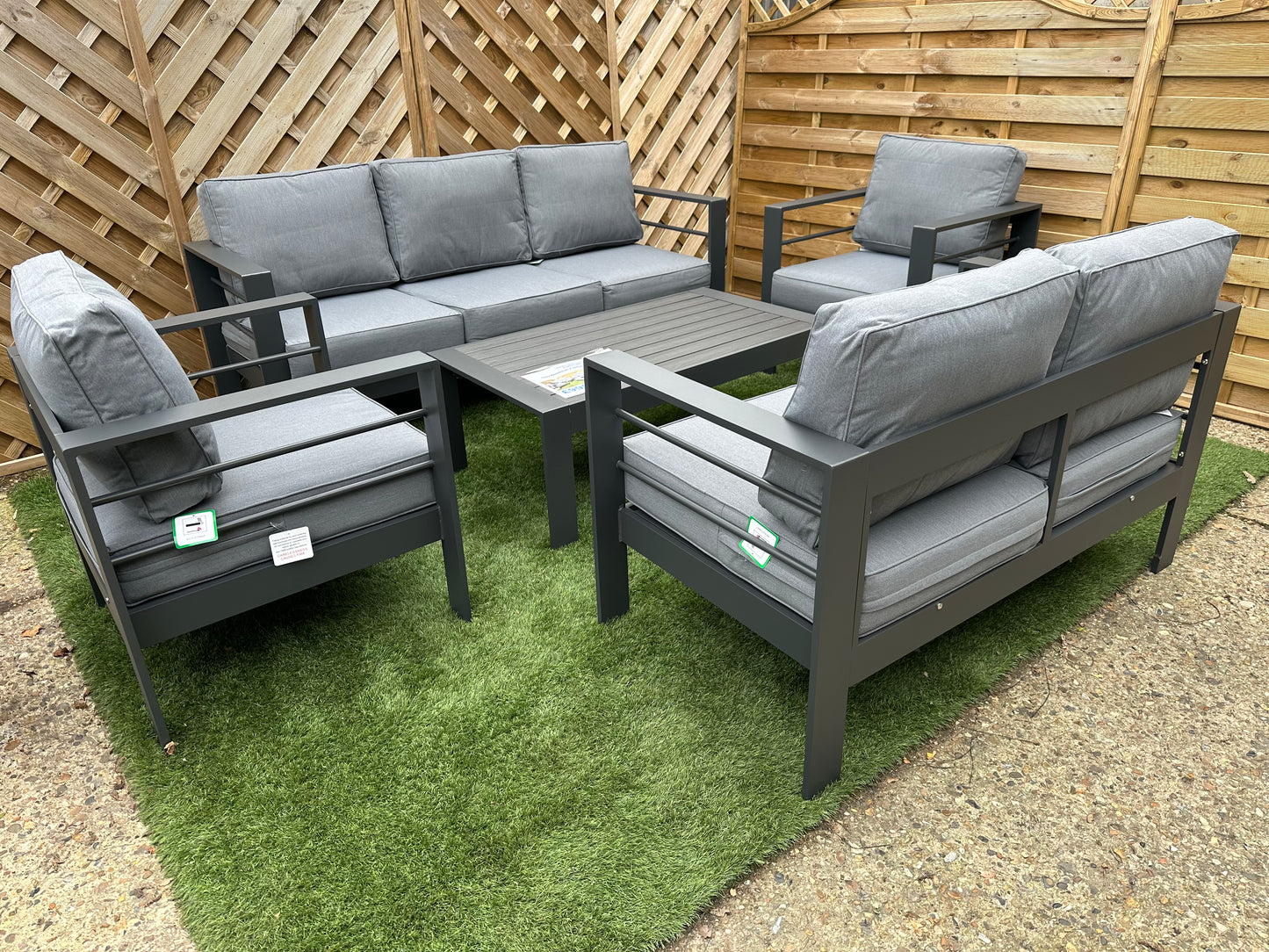 Grey Aluminium 7 Seater Sofa Lounge Set