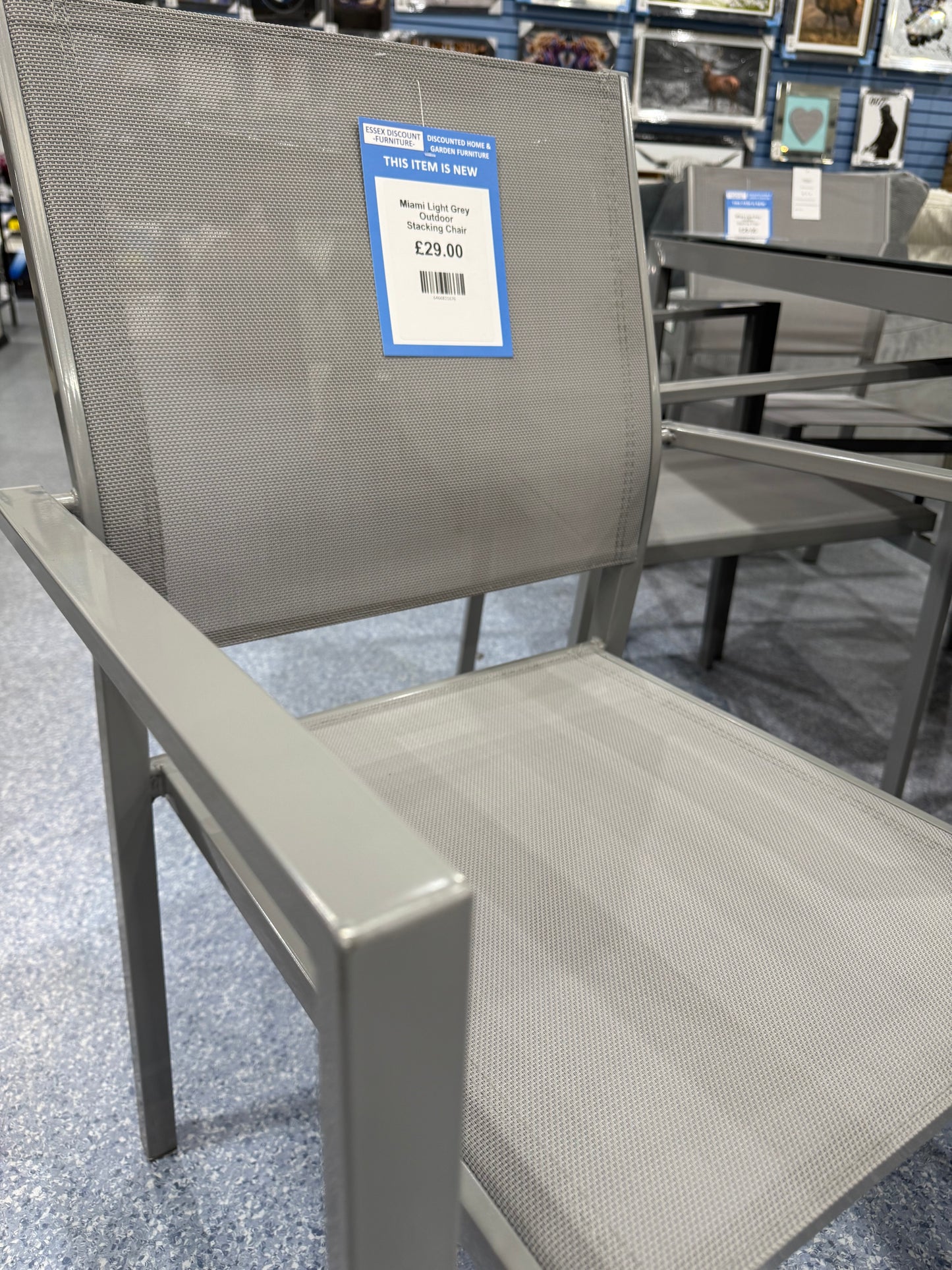 Miami Light Grey Outdoor Stacking Chair