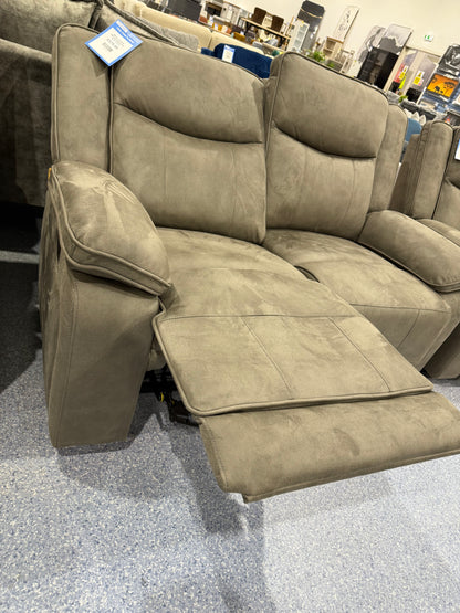 Milan 2 Seater Manual Reclining Sofa STEEL