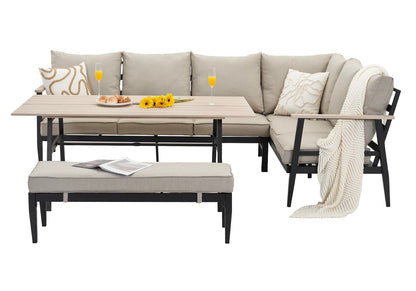 California Aluminium Large Corner Dining Set and Armchair