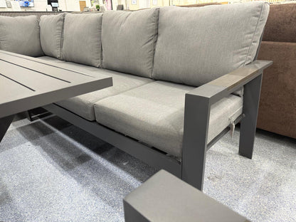 Vegas Grey Aluminium Dining Set + Armchair V2