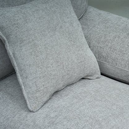 York Silver Fabric 2 Seater Sofa