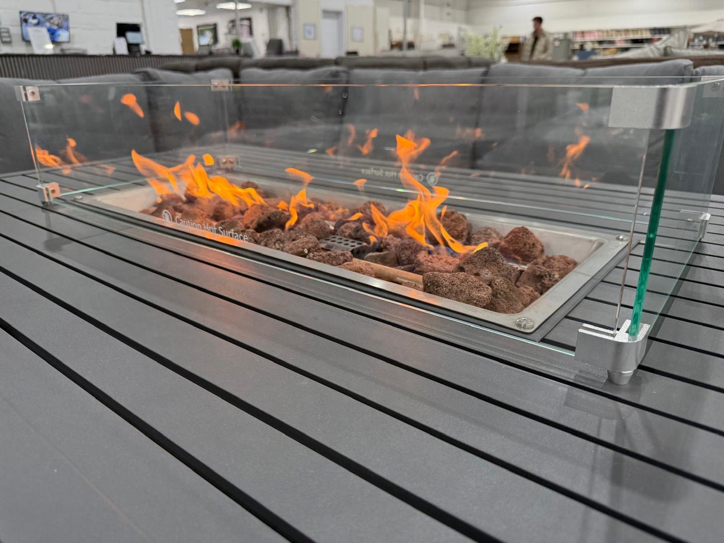Vegas Aluminium Large Corner Sofa With Rising Firepit Table Set