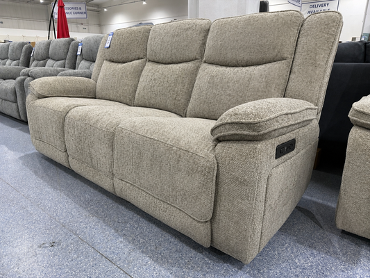 Milan 3 Seater Powered Reclining Sofa BISCUIT