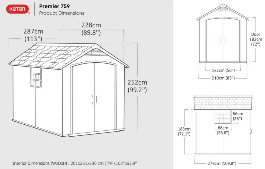 Keter Premier 7.5 x 9ft Garden Shed