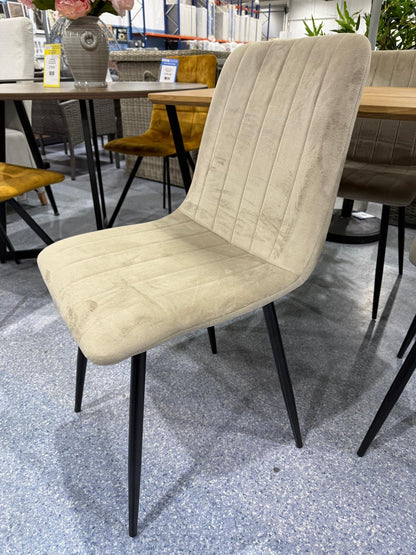 Naples Dining Table & 4 Aires Beige Dining Chairs