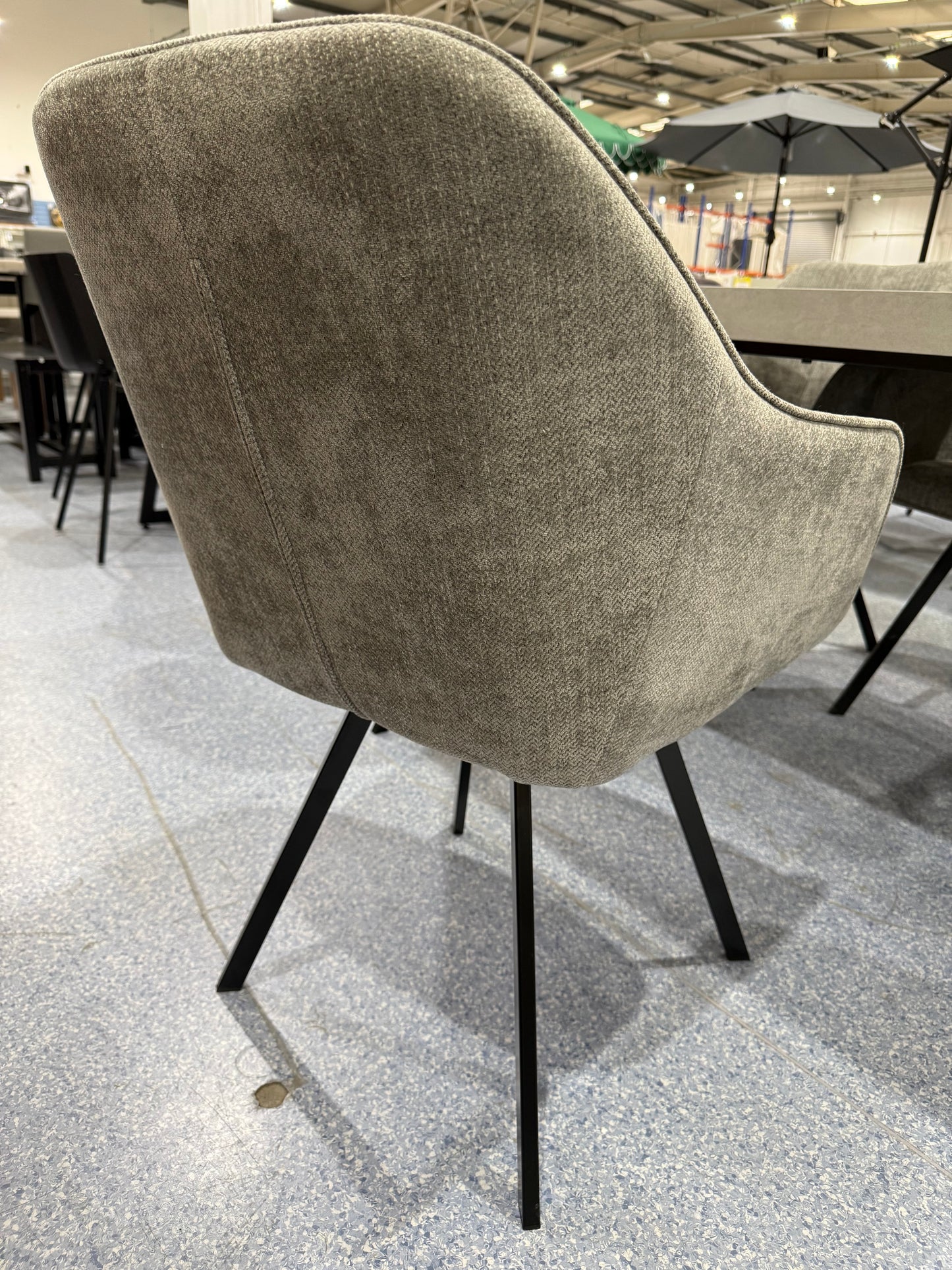 PAIR Ezra Grey Diamond Back Dining Chairs