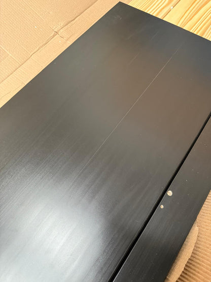 DOUBLE Black Wooden Platform Bed Frame