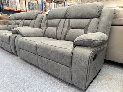 Venice Marble Grey Fabric 2 Seater Manual Reclining Sofa