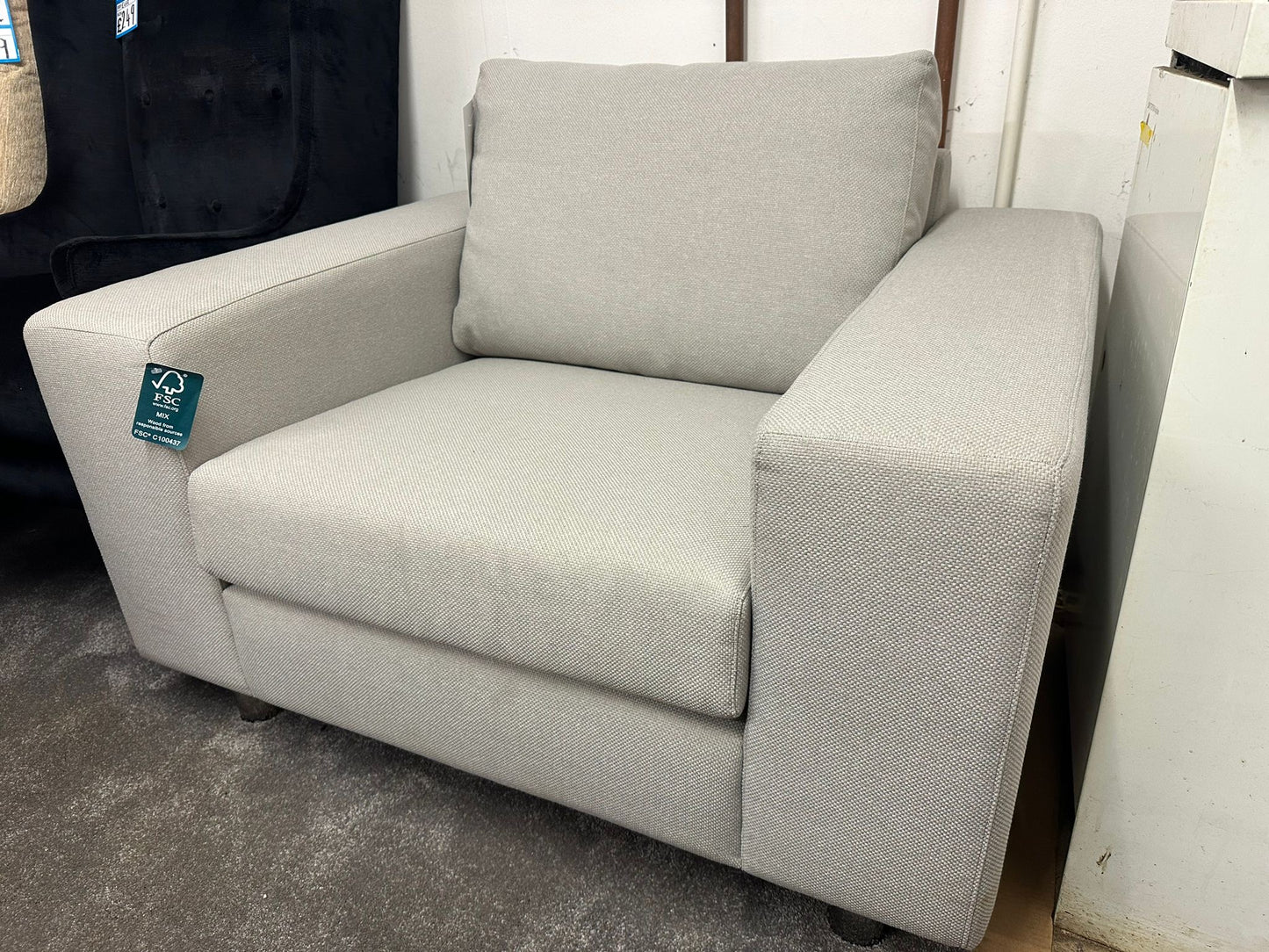 Light Grey Fabric Armchair