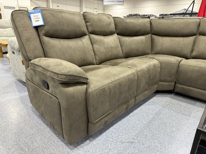 Milan Manual Reclining Corner Sofa STEEL