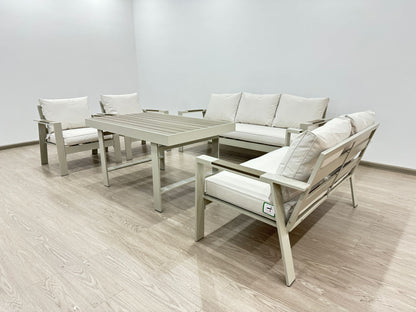 Beige Aluminium 7 Seater Dining Set