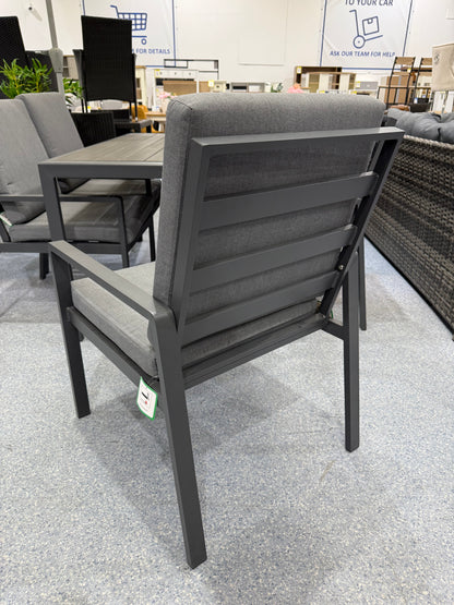 Grey Aluminium 6 Seater Garden Table & Chair Set
