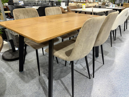 Naples Dining Table & 4 Aires Beige Dining Chairs