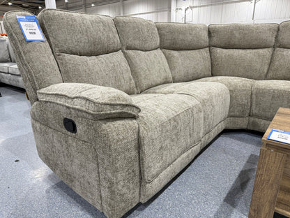 Milan Manual Reclining Corner Sofa BISCUIT
