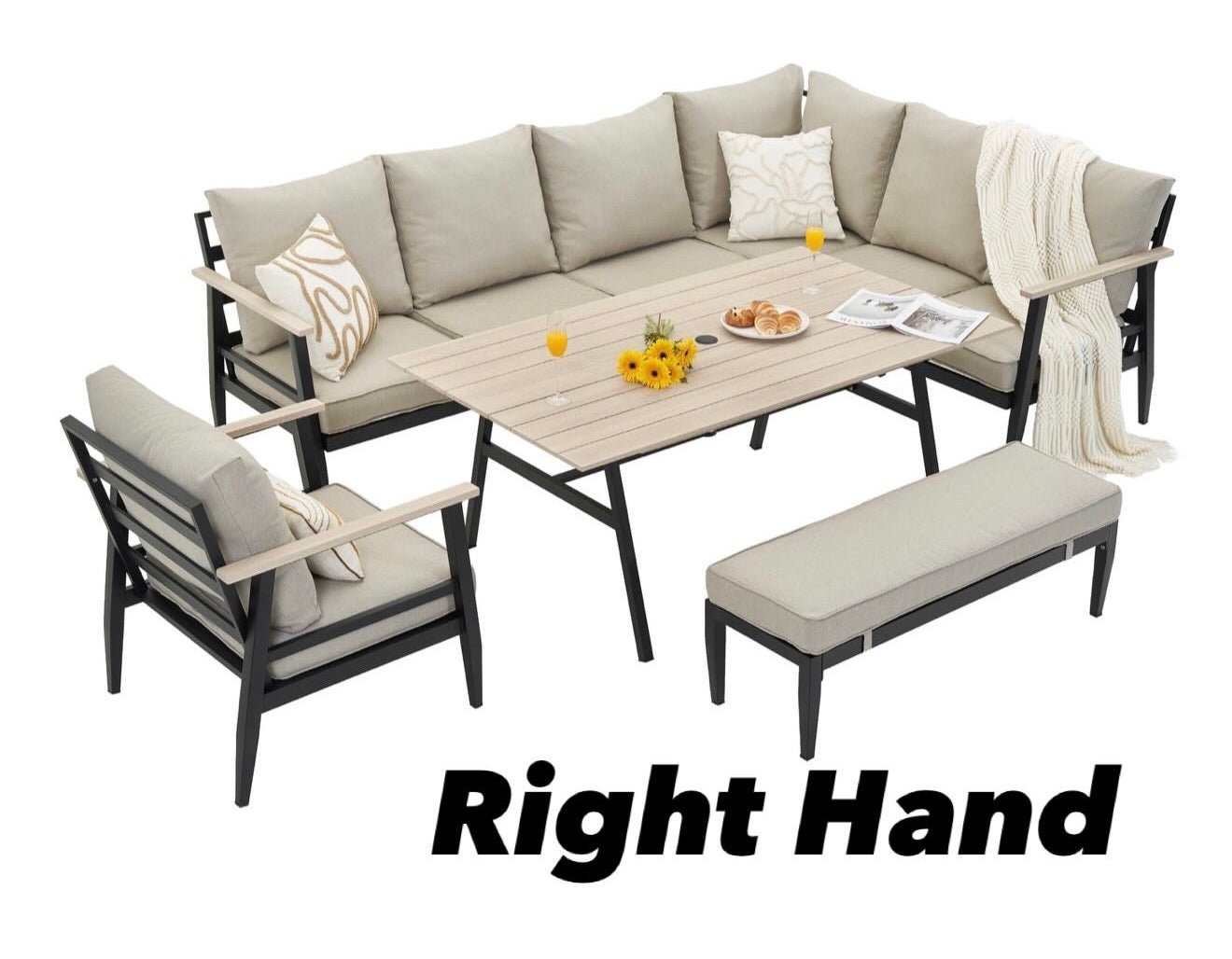 California Aluminium Large Corner Dining Set and Armchair