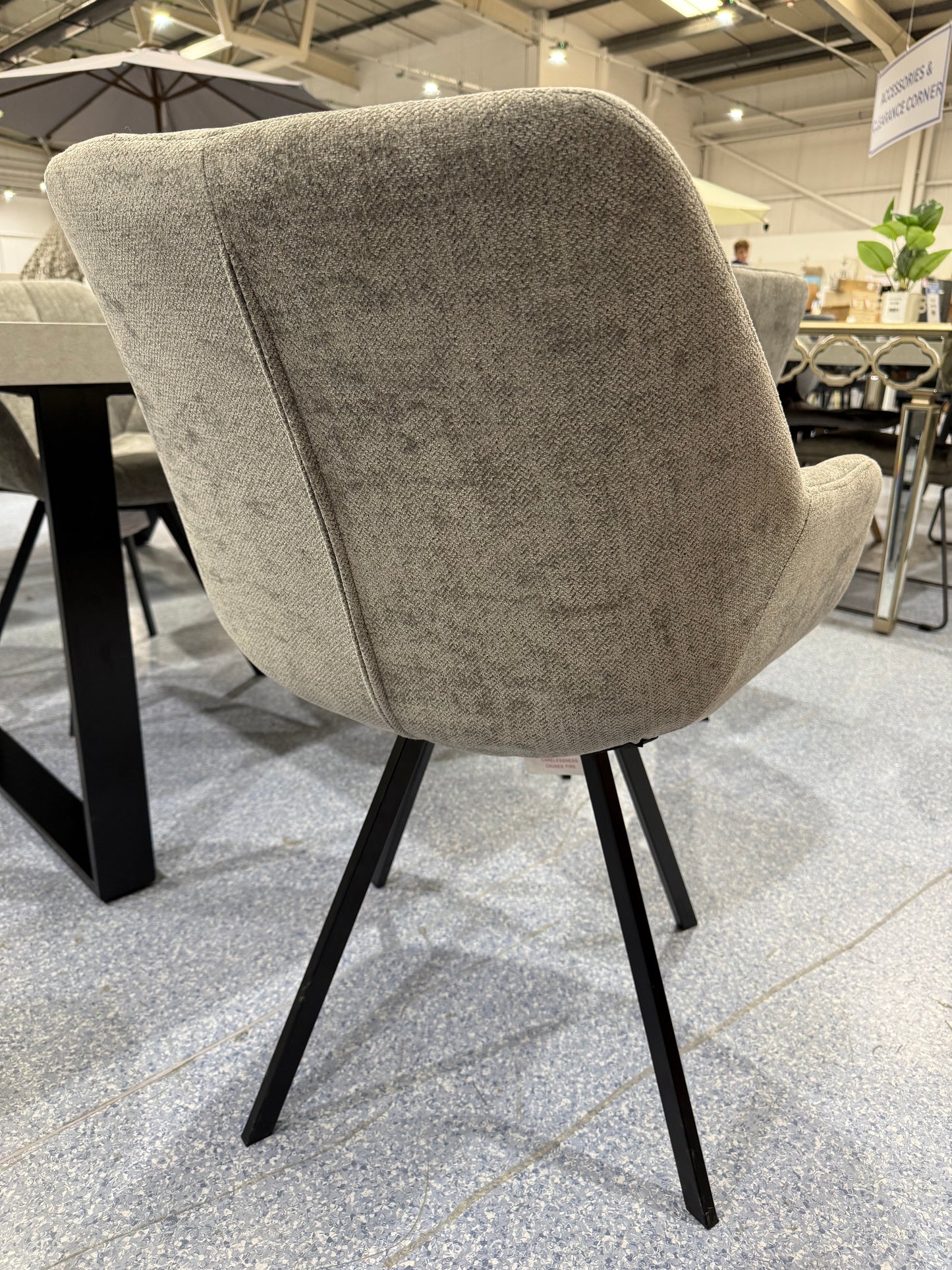 PAIR Jude Grey Swivel Dining Chairs