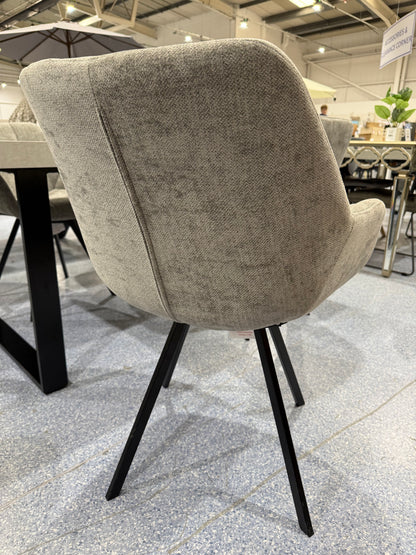 PAIR Jude Grey Swivel Dining Chairs