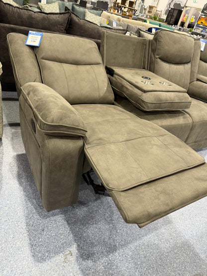 Milan 3 Seater Manual Reclining Sofa STEEL
