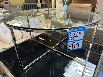 Round Clear Glass Top Coffee Table
