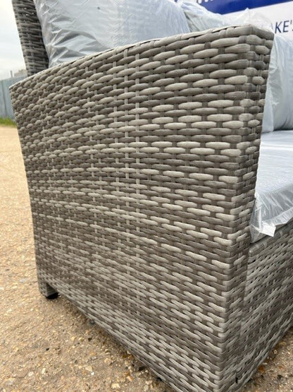 EDF Light Mixed Grey Rattan Large Corner Dining Set