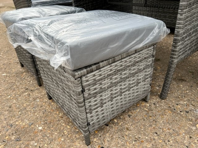 EDF Light Mixed Grey Rattan Large Corner Dining Set