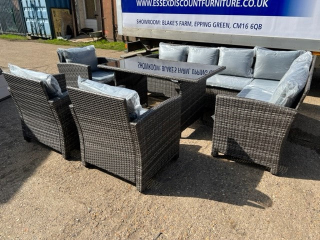 EDF Rattan Corner Dining Set With 3 Armchairs