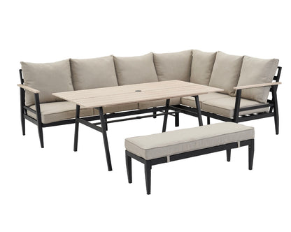 California Aluminium Large Corner Dining Set and Armchair