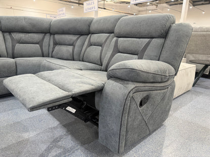 Venice Marble Grey Fabric Corner Reclining Sofa