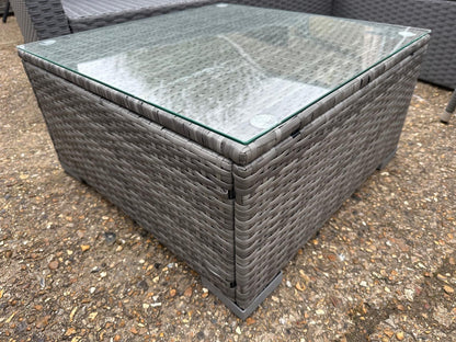 Dark Grey Rattan Coffee Table