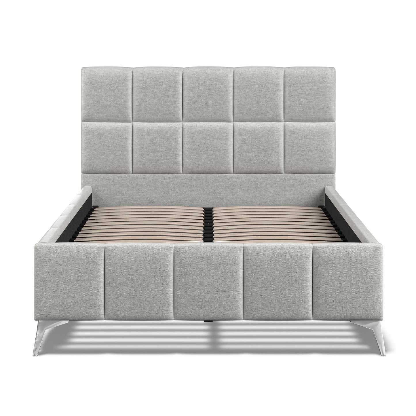The Bed Collection Cube Grey Linen Bed Frame