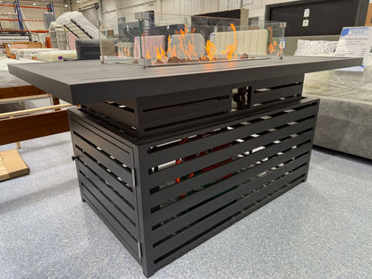 Grey Aluminium Rising Fire Pit Table