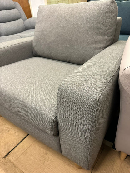 Light Grey Fabric Single Armchair