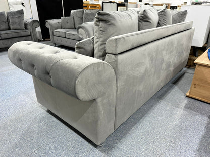 Buckingham Plush Light Grey 2+1 Corner Sofa