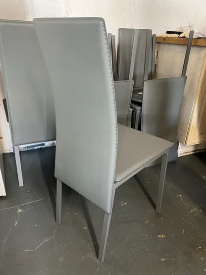 Grey PU Leather Dining Chairs