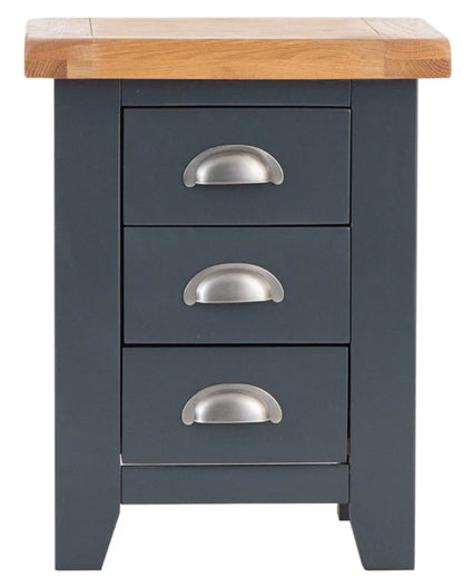 HP Small 3 Drawer Bedside Blue