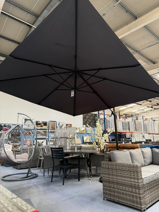 Dark Grey 3x3M Overhanging Parasol