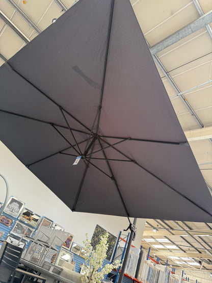 Dark Grey 3x3M Overhanging Parasol