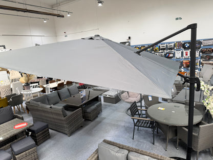 Dark Grey 3x3M Overhanging Parasol