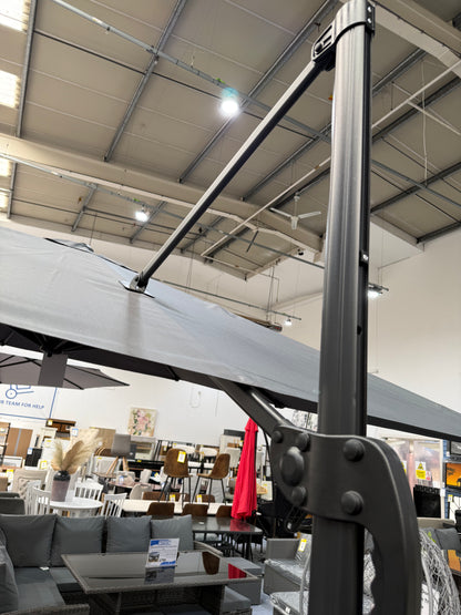 Dark Grey 3x3M Overhanging Parasol